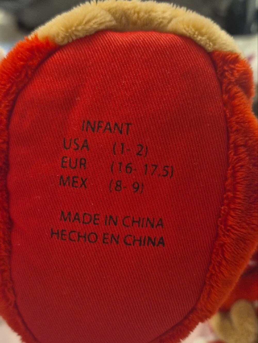 Plush Bear Holiday Slippers for Kids - Red
